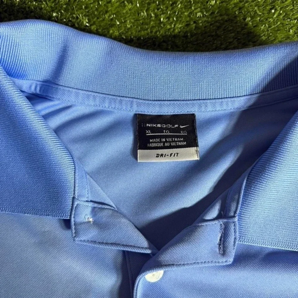 Nike Golf Dri-Fit Polo Blue Men's XL Athletic Golf Shirt Embroidered Logo
